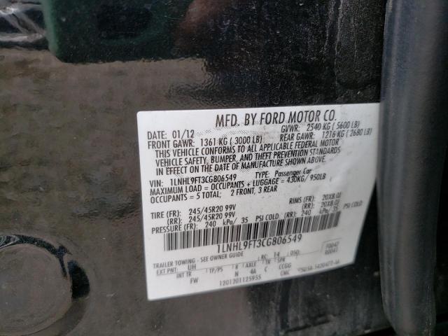 Foto 10 de la subasta – 2012 LINCOLN MKS con VIN 1LNHL9FT3CG806549