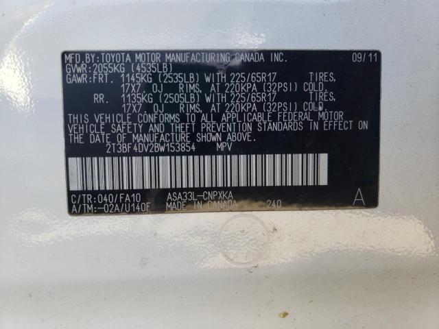 Photo 10 from auction – 2011 TOYOTA RAV4 with VIN 2T3BF4DV2BW153854
