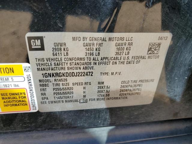 Photo 10 from auction – 2013 CHEVROLET TRAVERSE L with VIN 1GNKRGKD0DJ222472