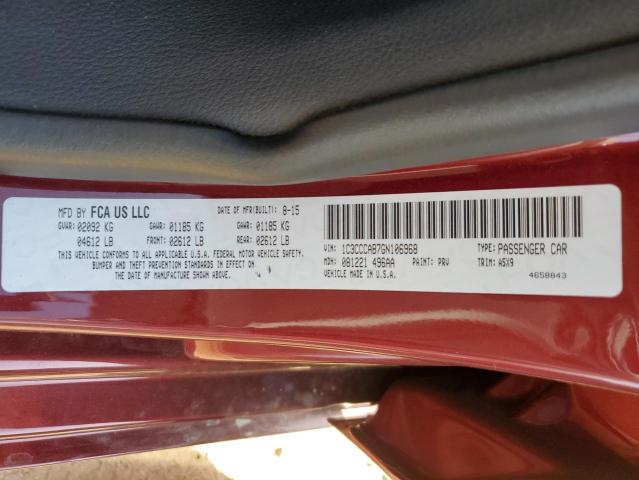 Photo 10 from auction – 2016 CHRYSLER 200 LIMITE with VIN 1C3CCCAB7GN106968