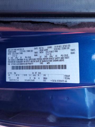 Photo 10 from auction – 2017 FORD ESCAPE SE with VIN 1FMCU0G98HUB76977