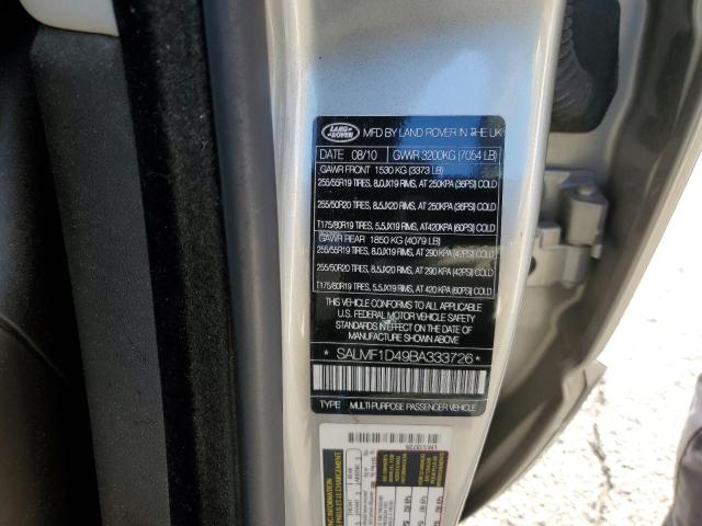 Photo 10 from auction – 2011 LAND ROVER RANGE ROVE with VIN SALMF1D49BA333726