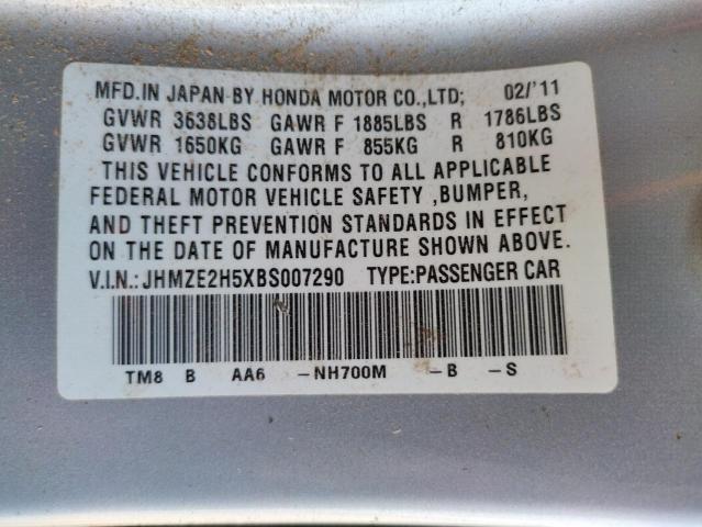 Photo 10 from auction – 2011 HONDA INSIGHT LX with VIN JHMZE2H5XBS007290