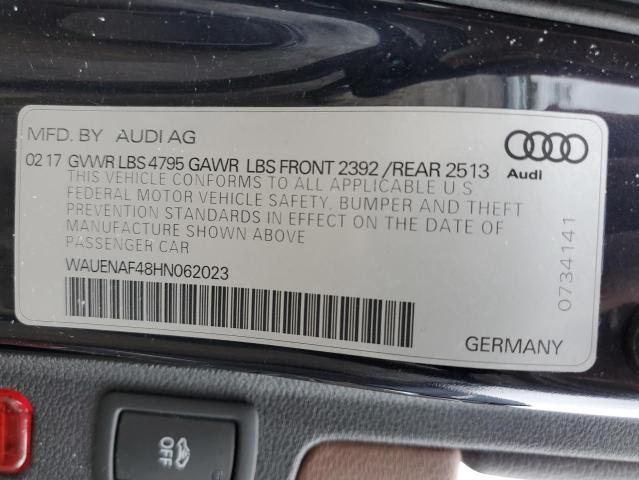 Photo 10 from auction – 2017 AUDI A4 PREMIUM with VIN WAUENAF48HN062023