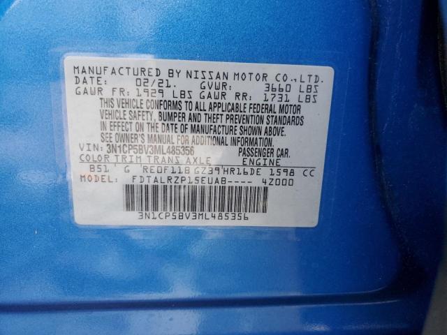 Photo 10 from auction – 2021 NISSAN KICKS S with VIN 3N1CP5BV3ML485356