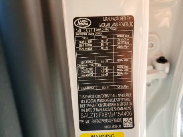 Photo 10 from auction – 2021 LAND ROVER RANGE ROVE with VIN SALZT2FX8MH154406