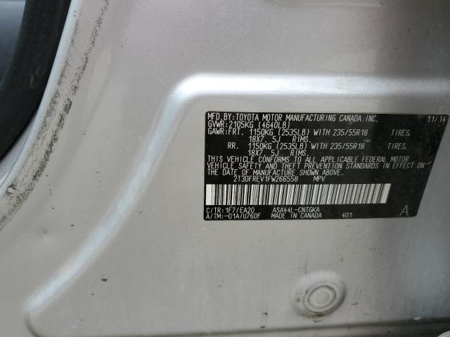 Photo 10 from auction – 2015 TOYOTA RAV4 LIMIT with VIN 2T3DFREV1FW266558