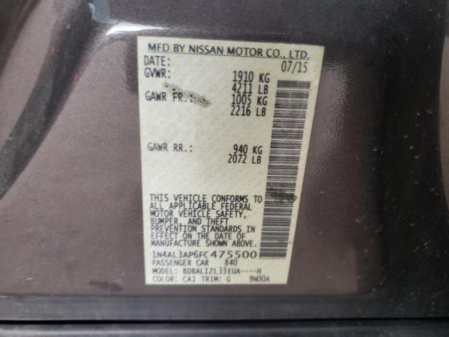 Photo 10 from auction – 2015 NISSAN ALTIMA 2.5 with VIN 1N4AL3AP6FC475500