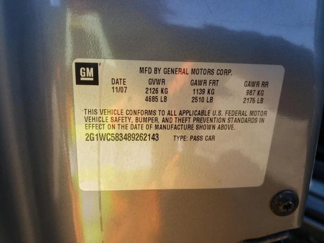 Photo 10 from auction – 2008 CHEVROLET IMPALA LT with VIN 2G1WC583489262143