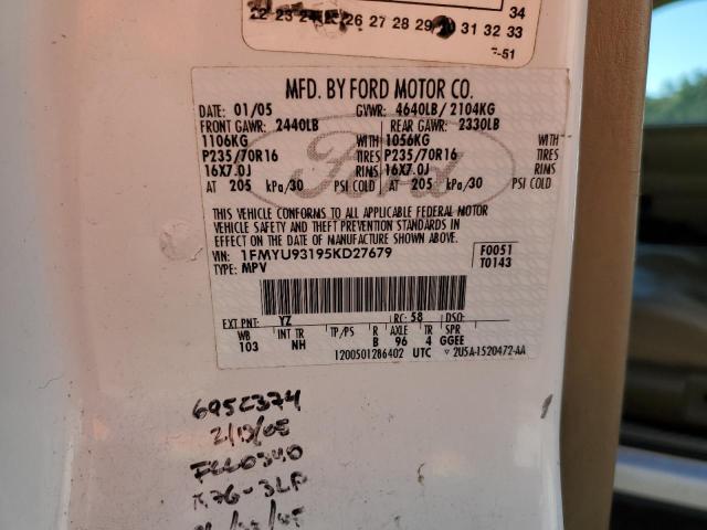 Photo 10 from auction – 2005 FORD ESCAPE XLT with VIN 1FMYU93195KD27679