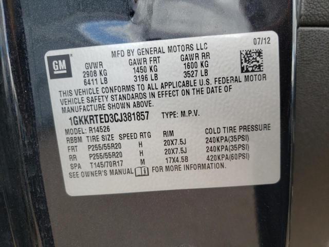 Photo 10 from auction – 2012 GMC ACADIA DEN with VIN 1GKKRTED3CJ381857