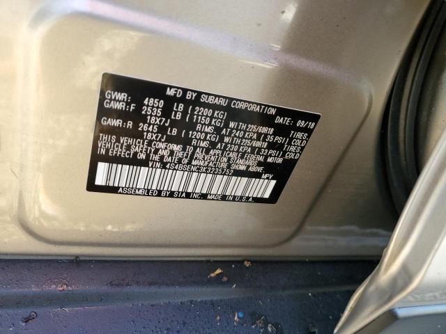 Photo 10 from auction – 2019 SUBARU OUTBACK 3. with VIN 4S4BSENC3K3235752