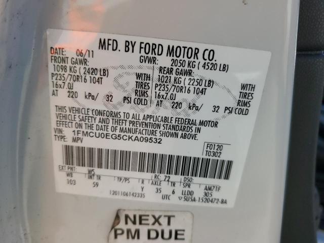 Photo 10 from auction – 2012 FORD ESCAPE LIM with VIN 1FMCU0EG5CKA09532