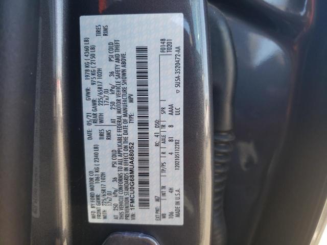 Photo 10 from auction – 2021 FORD ESCAPE SE with VIN 1FMCU0G68MUA68052