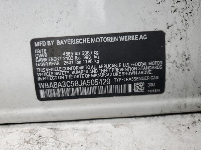 Photo 10 from auction – 2018 BMW 320 XI with VIN WBA8A3C58JA505429