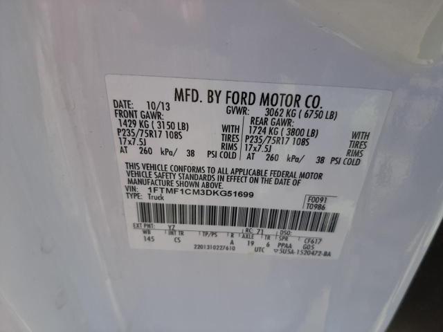 Photo 10 from auction – 2013 FORD F150 with VIN 1FTMF1CM3DKG51699