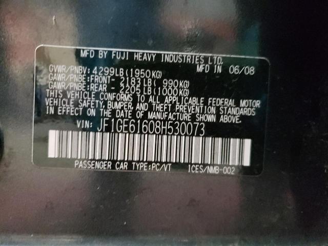 Photo 10 from auction – 2008 SUBARU IMPREZA 2. with VIN JF1GE61608H530073