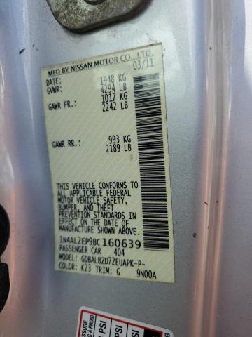 Photo 10 from auction – 2011 NISSAN ALTIMA S with VIN 1N4AL2EP9BC160639