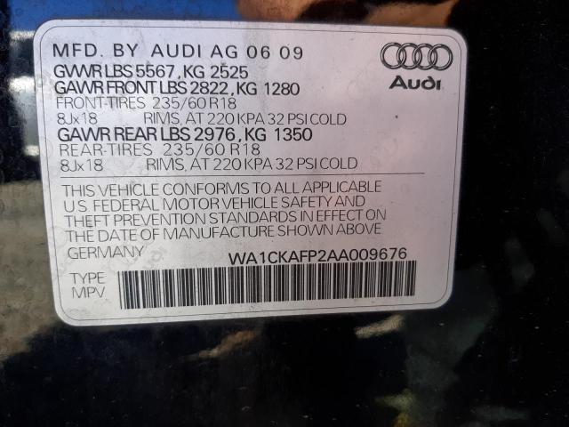 Photo 10 from auction – 2010 AUDI Q5 PREMIUM with VIN WA1CKAFP2AA009676