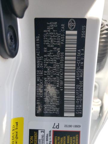 Photo 10 from auction – 2015 TOYOTA CAMRY LE with VIN 4T1BF1FK7FU070906