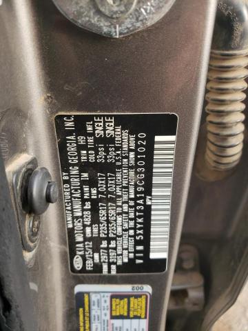 Photo 10 from auction – 2012 KIA SORENTO BA with VIN 5XYKT3A19CG301020
