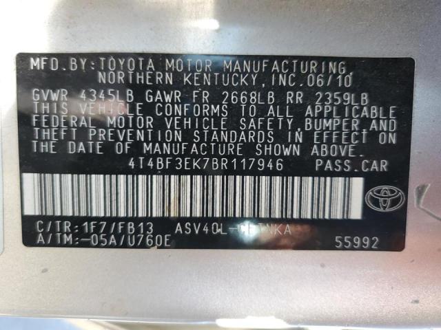 Photo 10 from auction – 2011 TOYOTA CAMRY BASE with VIN 4T4BF3EK7BR117946