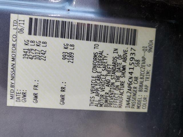 Photo 10 from auction – 2012 NISSAN ALTIMA BAS with VIN 1N4AL2AP6CN415937