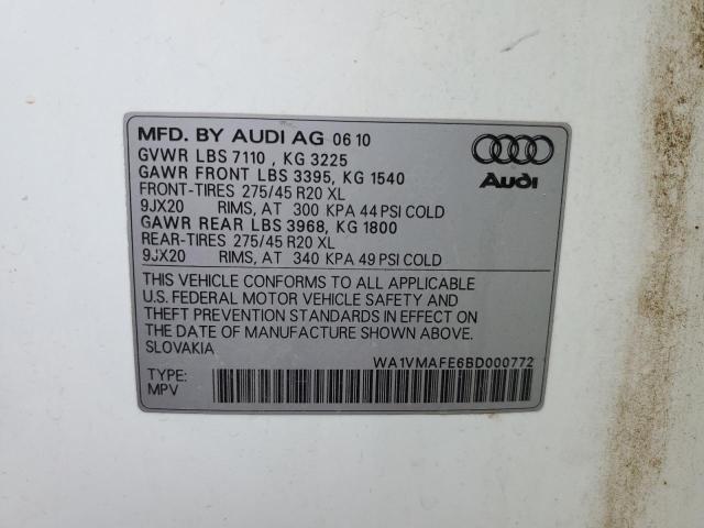 Photo 10 from auction – 2011 AUDI Q7 PRESTIG with VIN WA1VMAFE6BD000772