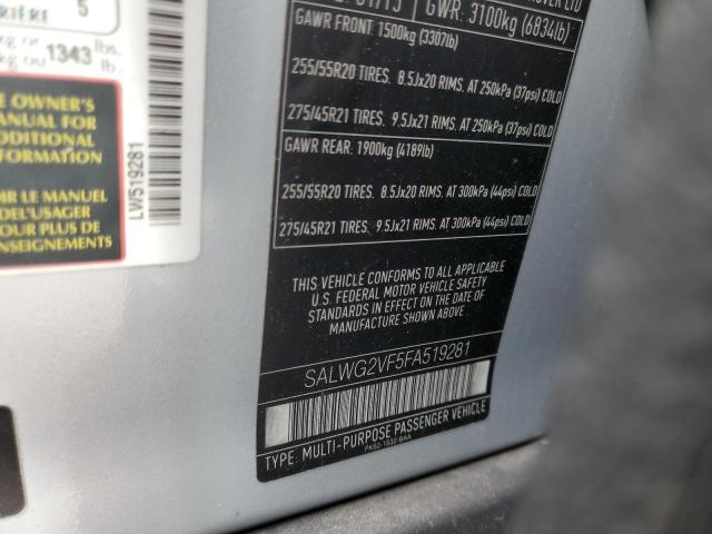 صورة رقم 10 من المزاد - 2015 LAND ROVER RANGE ROVE مع VIN SALWG2VF5FA519281
