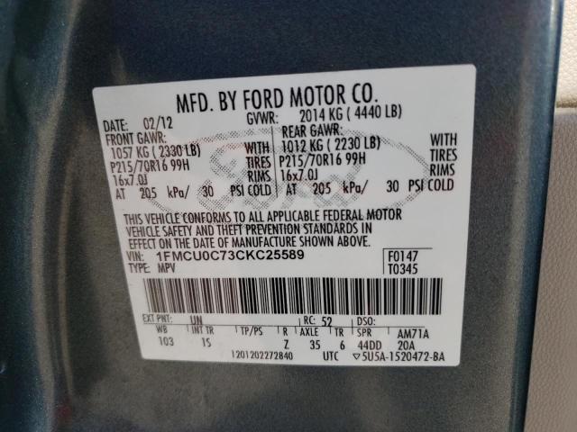 Photo 10 from auction – 2012 FORD ESCAPE XLS with VIN 1FMCU0C73CKC25589