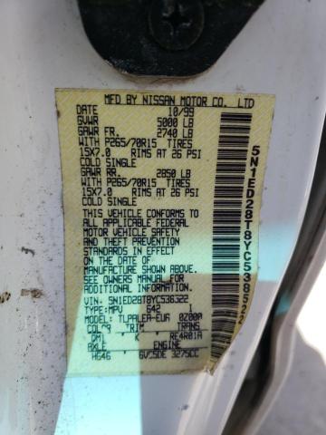 Photo 10 from auction – 2000 NISSAN XTERRA with VIN 5N1ED28T8YC538522