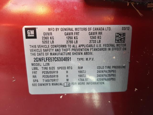 Photo 10 from auction – 2012 CHEVROLET EQUINOX LT with VIN 2GNFLFE57C6304891