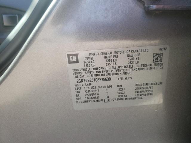 Photo 10 from auction – 2012 CHEVROLET EQUINOX LT with VIN 2GNFLEE51C6275639
