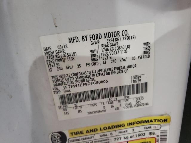 Photo 10 from auction – 2013 FORD F150 SUPER with VIN 1FTFW1EF9DFC50805