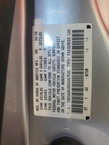 Photo 10 from auction – 2006 ACURA 3.2TL with VIN 19UUA66286A047520