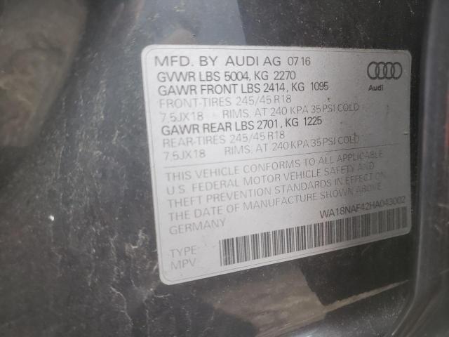 Photo 10 from auction – 2017 AUDI A4 ALLROAD with VIN WA18NAF42HA043002
