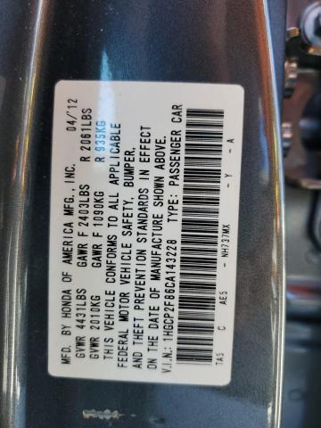 Photo 10 from auction – 2012 HONDA ACCORD EXL with VIN 1HGCP2F86CA143228
