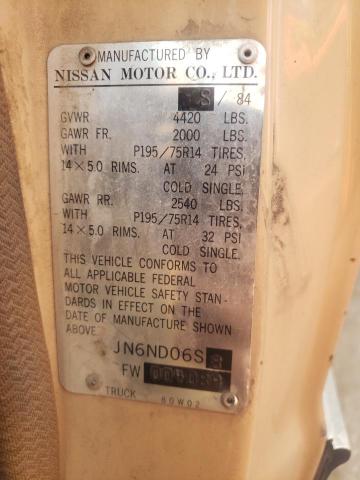 Photo 10 from auction – 1985 NISSAN PICKUP with VIN JN6ND06S8FW004089