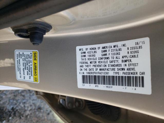 Photo 10 from auction – 2015 HONDA ACCORD EXL with VIN 1HGCR2F81FA210381