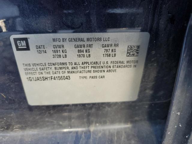 Photo 10 from auction – 2015 CHEVROLET SONIC LS with VIN 1G1JA5SH1F4156043