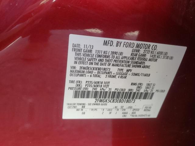 Photo 10 from auction – 2014 FORD FLEX with VIN 2FMGK5C83EBD18073
