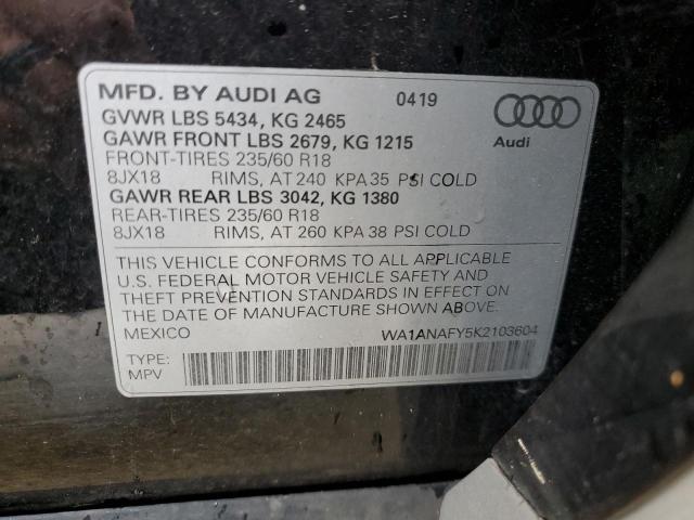 Photo 10 from auction – 2019 AUDI Q5 PREMIUM with VIN WA1ANAFY5K2103604
