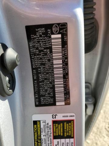 Photo 10 from auction – 2012 TOYOTA COROLLA BA with VIN 2T1BU4EE2CC780585
