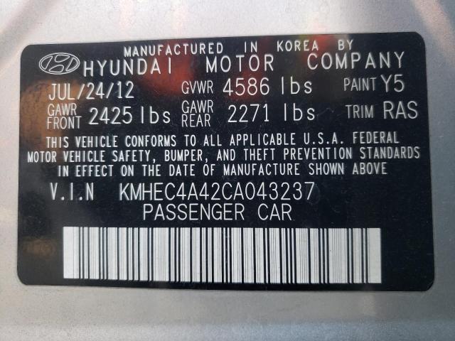 Foto 10 de la subasta – 2012 HYUNDAI SONATA HYB con VIN KMHEC4A42CA043237