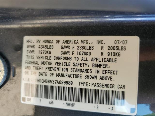 Photo 10 from auction – 2007 HONDA ACCORD with VIN 1HGCM66537A099989