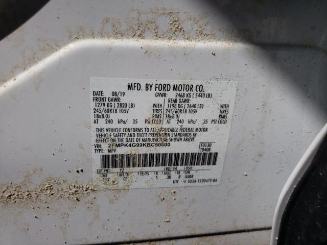 Photo 10 from auction – 2019 FORD EDGE SE with VIN 2FMPK4G99KBC50600