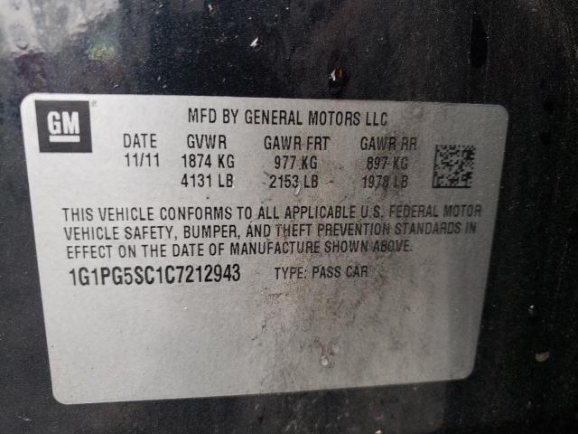 Photo 10 from auction – 2012 CHEVROLET CRUZE LT with VIN 1G1PG5SC1C7212943