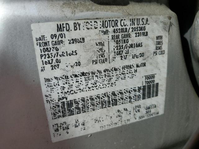 Photo 10 from auction – 2002 FORD ESCAPE XLT with VIN 1FMCU041X2KA67745