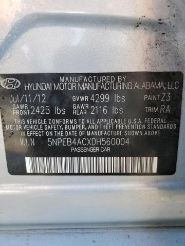 Photo 10 from auction – 2013 HYUNDAI SONATA GLS with VIN 5NPEB4ACXDH560004