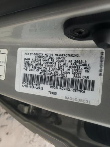 Photo 10 from auction – 2002 TOYOTA CAMRY LE with VIN 4T1BE32K12U575211